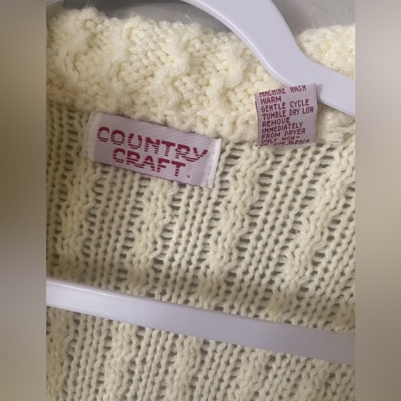 Vintage Country Craft Cardigan Sweater Women's Size Medium Beige 70’s 80’s GUC - Picture 11 of 15
